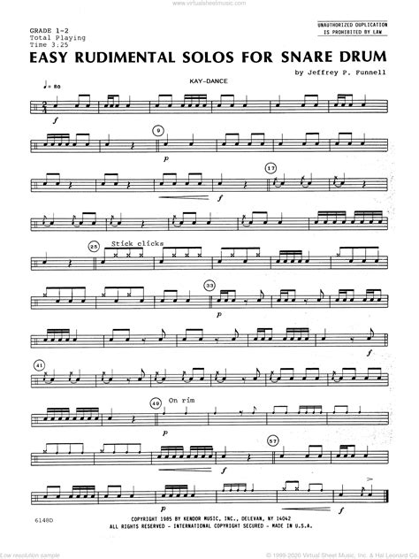 easy snare drum sheet music